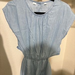 Cute Light Blue Romper with Cut-Out
